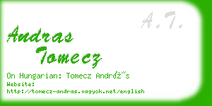 andras tomecz business card